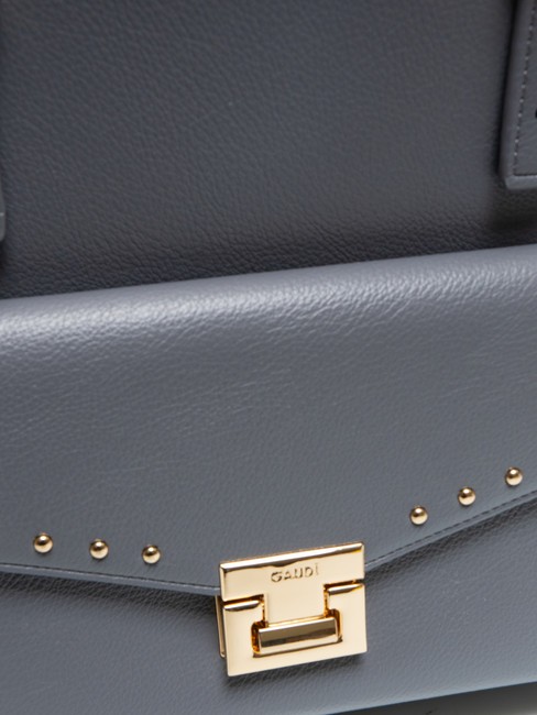 CAMILLA Geanta shopper cu crampoane gri - Genți femei