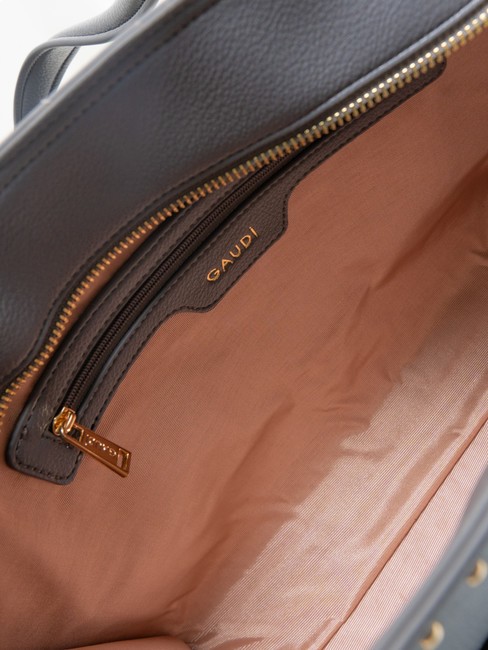 CAMILLA Geanta shopper cu crampoane gri - Genți femei