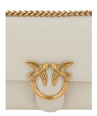PINKO LOVE SOFT MINI Geantă de umăr/&icirc;ncrucișată mătase alb-aur antic - Genți femei - 4
