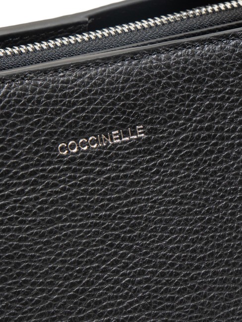 SWAP Geanta de mana din piele ciocanita negru - Genți femei