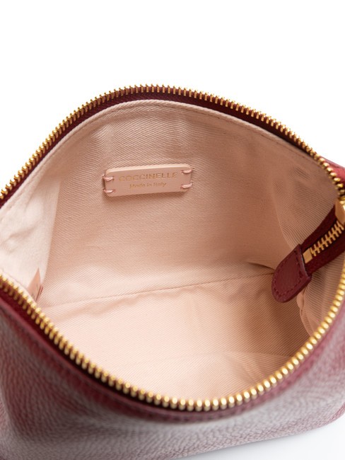 CHERRY Geantă mică de umăr din piele roșu granat - Genți femei