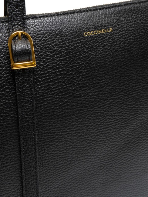 CHERRY Geanta de cumparaturi din piele ciocanita negru - Genți femei