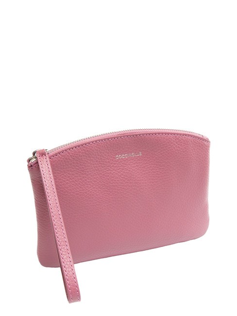 ROUNDED ENVELOPE Pochette din piele cu manseta pulpă roz - Genți femei