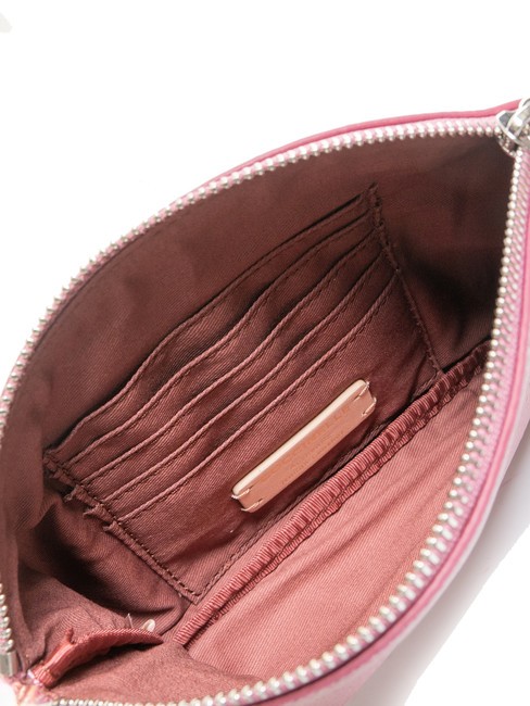 ROUNDED ENVELOPE Pochette din piele cu manseta pulpă roz - Genți femei