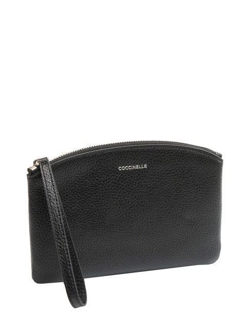 ROUNDED ENVELOPE Pochette din piele cu manseta negru - Genți femei