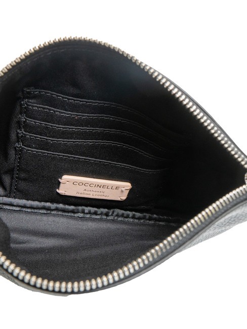 ROUNDED ENVELOPE Pochette din piele cu manseta negru - Genți femei