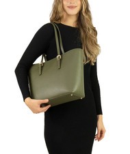 LESAC CHIARA Geantă shopper din piele Dollar măsline - Genți femei - 5