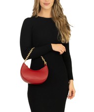 LESAC GIUDITTA Geanta hobo din piele cu lant roşu - Genți femei - 4