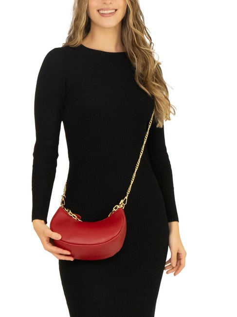 GIUDITTA Geanta hobo din piele cu lant roşu - Genți femei