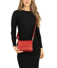 LESAC SIMONA Geantă de umăr din piele Tris dollar roşu - Genți femei - 4