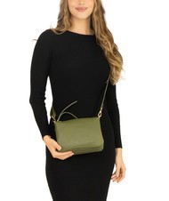 LESAC SIMONA Geantă de umăr din piele Tris dollar măsline - Genți femei - 4