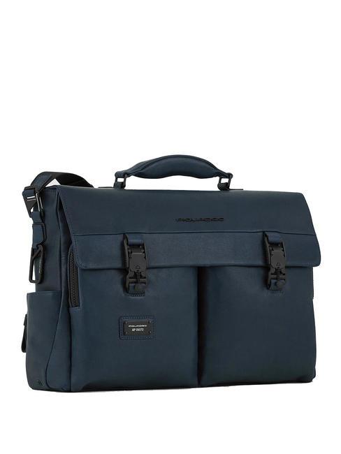 CAMPIONARIO - HARPER Servieta pentru laptop de 15,6", din piele albastru - Serviete birou