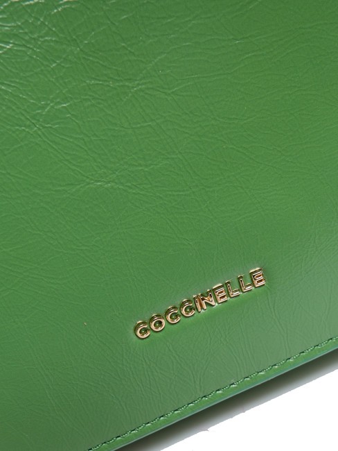 BEAT ROCK Geantă cu clapă din piele crăpată mentă - Genți femei