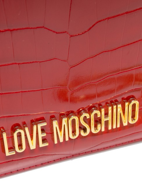 SHINY CROCO Poșetă cu curea de umăr din metal RED - Genți femei