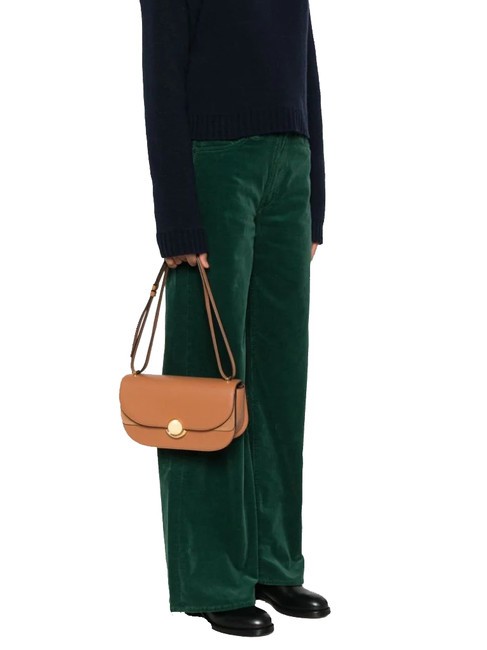 SFERA Geanta de umar din piele cu clapa coniac - Genți femei