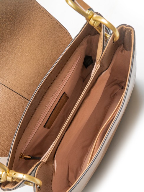 ELISABETTA Geanta de umar din piele cu clapa stridie abb. aur - Genți femei