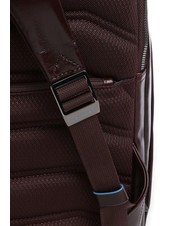 PIQUADRO BLUE SQUARE Rucsac din piele, suport laptop 14". MAHOGANY - Rucsacuri pentru laptop - 3