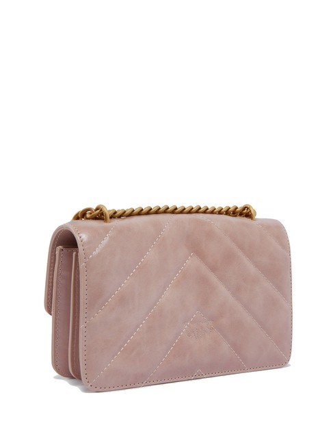 LOVE ONE MINI Geanta mini din piele despicata pulbere-aur antic - Genți femei