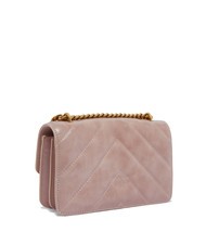 PINKO LOVE ONE MINI Geanta mini din piele despicata pulbere-aur antic - Genți femei - 2