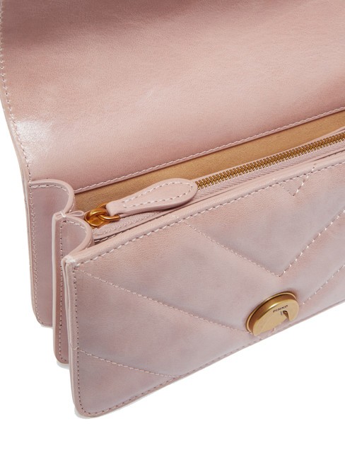 LOVE ONE MINI Geanta mini din piele despicata pulbere-aur antic - Genți femei