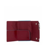 PIQUADRO BLUE SQUARE Portofel din piele cu sistem de alunecare RED - Portofele bărbați - 2
