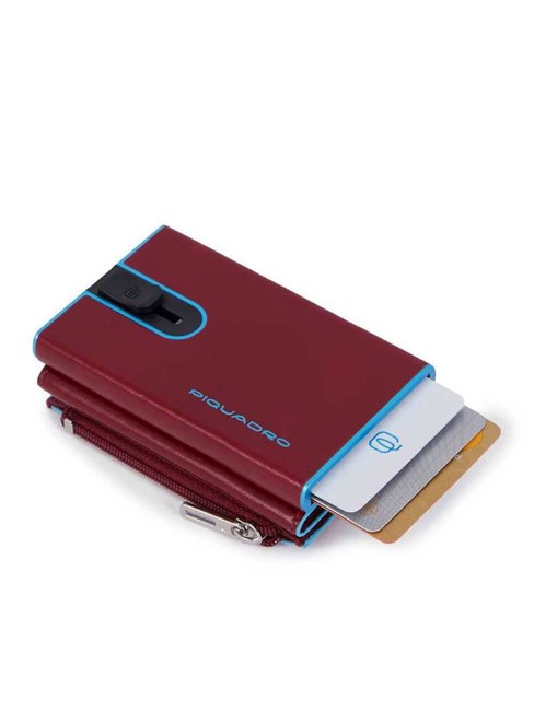 BLUE SQUARE Portofel din piele cu sistem de alunecare RED - Portofele bărbați