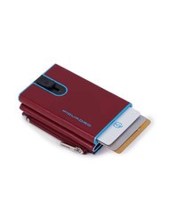 PIQUADRO BLUE SQUARE Portofel din piele cu sistem de alunecare RED - Portofele bărbați - 3