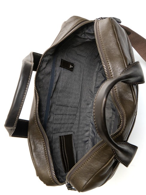 CAMPIONARIO - PYRAMID Servieta din piele, suport pc 15". VERDE - Serviete birou