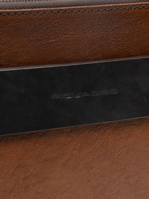 CAMPIONARIO - PYRAMID Clipboard din piele BROWN - Husă pentru tabletă și organizator