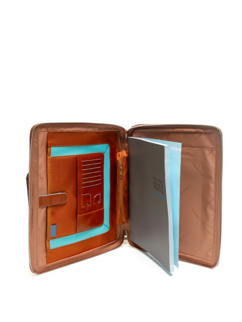 CAMPIONARIO - BLUE SQUARE Clipboard din piele A4 cu manere ORANGE - Husă pentru tabletă și organizator