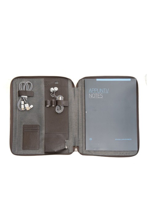 CAMPIONARIO - BLACK SQUARE Clipboard din piele A4 cu părul negru - Husă pentru tabletă și organizator