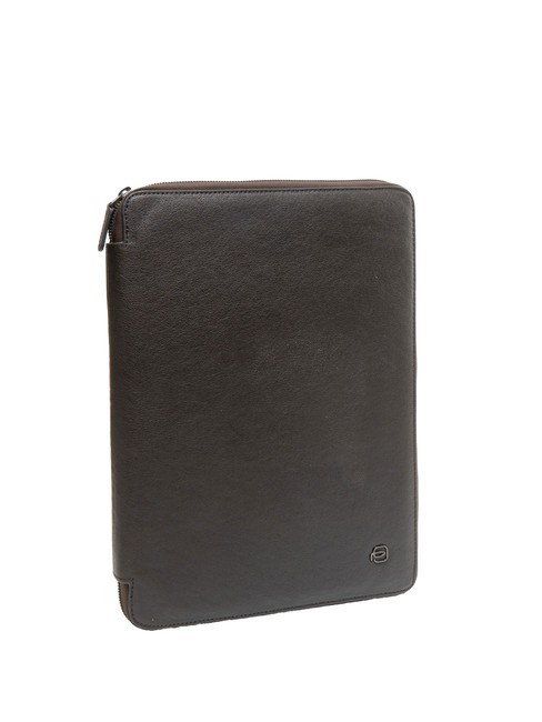 CAMPIONARIO - BLACK SQUARE Clipboard din piele A4 cu părul negru - Husă pentru tabletă și organizator