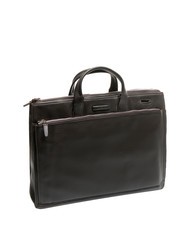 PIQUADRO CAMPIONARIO - MODUS Servieta din piele, suport laptop de 15,6". cu părul negru - Serviete birou - 2