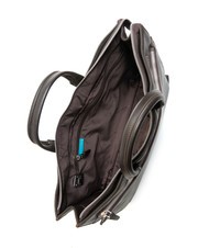 PIQUADRO CAMPIONARIO - MODUS Servieta din piele, suport laptop de 15,6". cu părul negru - Serviete birou - 5