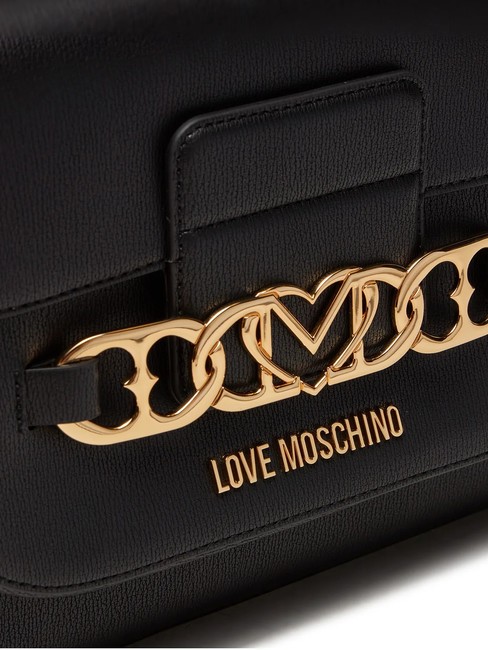 HEART CHAIN Geantă shopper de umăr negru - Genți femei