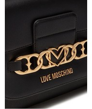 LOVE MOSCHINO HEART CHAIN Geantă shopper de umăr negru - Genți femei - 3