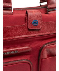 PIQUADRO CAMPIONARIO - SIGNO OUT Servieta din material textil si piele, 13" buc RED - Serviete birou - 4