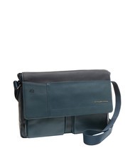 PIQUADRO CAMPIONARIO - CARY Mesager din piele, suport laptop de 13". albastru - Serviete birou - 2