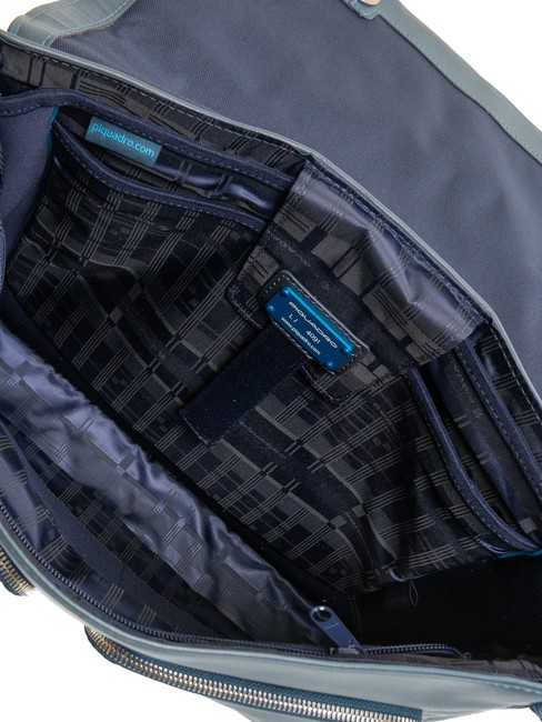 CAMPIONARIO - CARY Mesager din piele, suport laptop de 13". albastru - Serviete birou