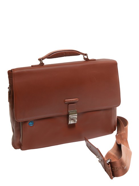 CAMPIONARIO - BLUE SQUARE OUT Servieta din piele pentru laptop de 15". BROWN - Serviete birou