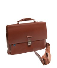 PIQUADRO CAMPIONARIO - BLUE SQUARE OUT Servieta din piele pentru laptop de 15". - Serviete birou