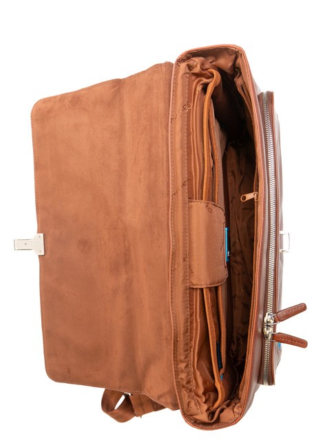 CAMPIONARIO - BLUE SQUARE OUT Servieta din piele pentru laptop de 15". BROWN - Serviete birou