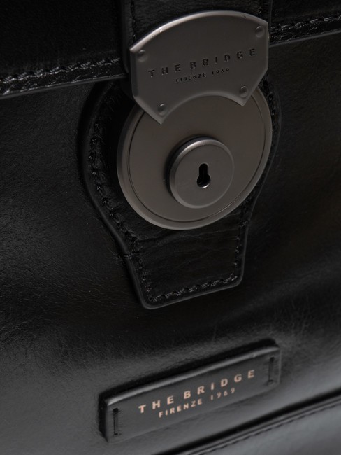 NERI  Servieta din piele ruteniu mat negru / întunecat - Serviete birou