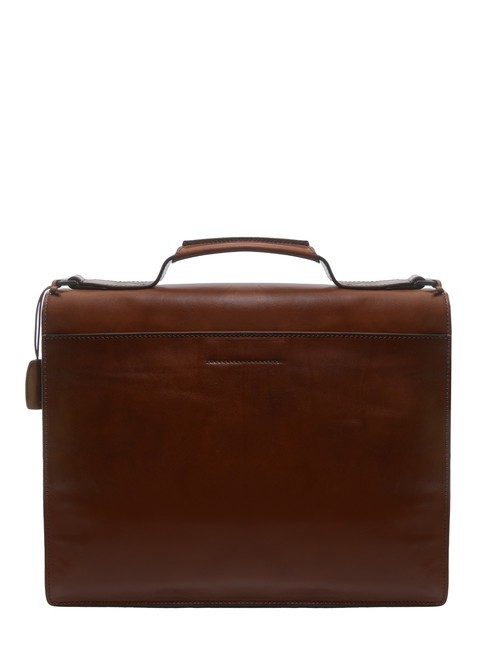 NERI  Servieta din piele Maro / Ruteniu - Serviete birou