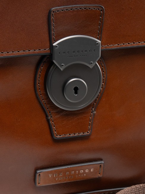 NERI  Servieta din piele Maro / Ruteniu - Serviete birou