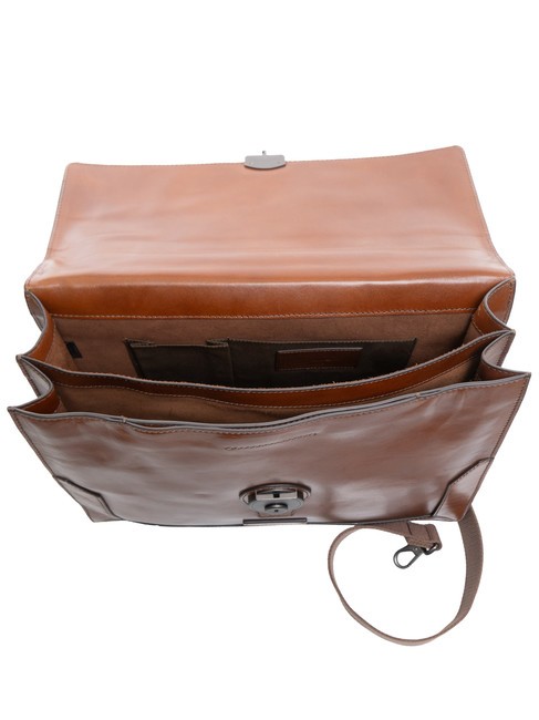 NERI  Servieta din piele Maro / Ruteniu - Serviete birou