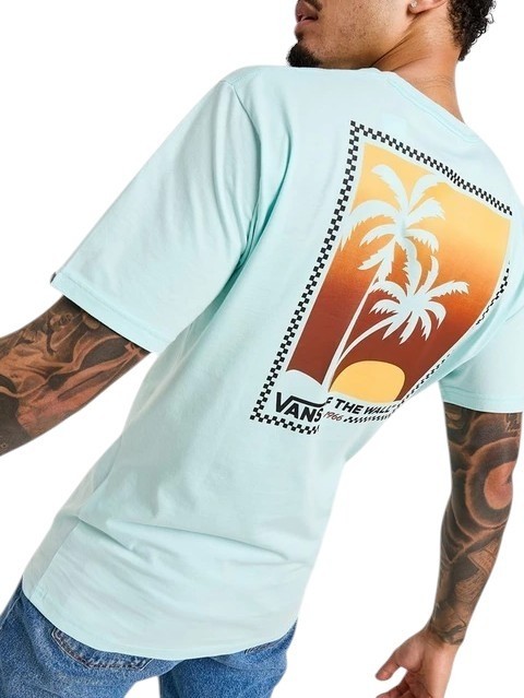 ISLAND BOX Tricou din bumbac cu imprimeu strălucire albastră - tricou