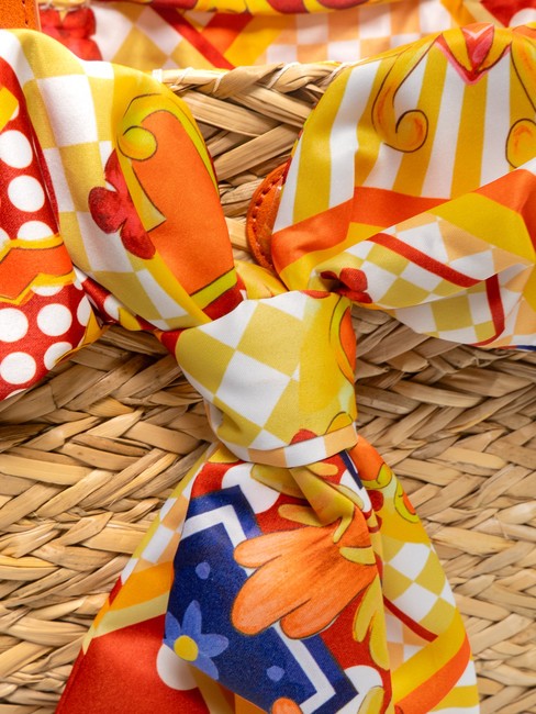 JAVA Geanta de plaja medie din paie portocale - Genți femei