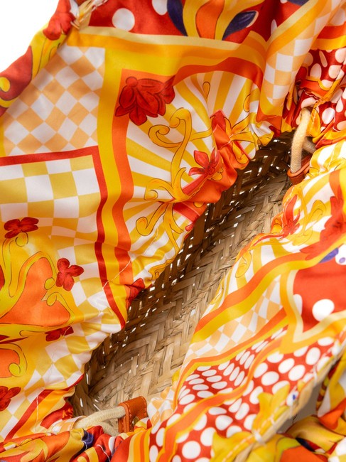 JAVA Geanta de plaja medie din paie portocale - Genți femei