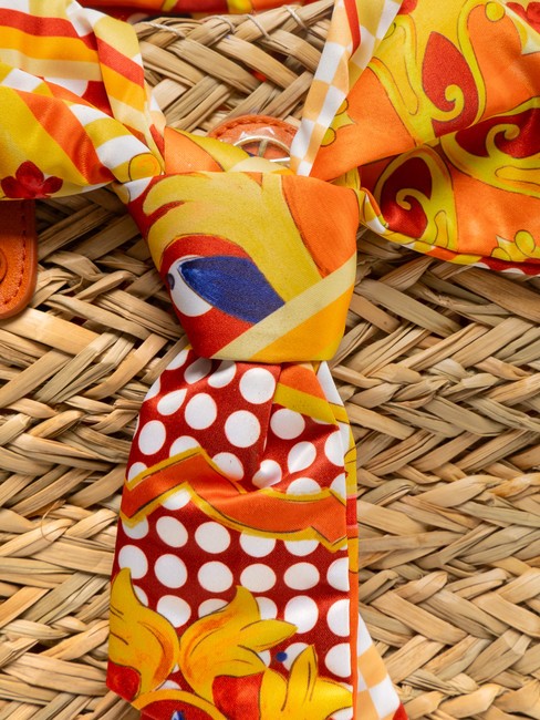 JAVA Geantă mare de plajă din paie portocale - Genți femei